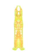 Lüks Kaliteli Elbise Modellerinden Sequin Yellow Dress