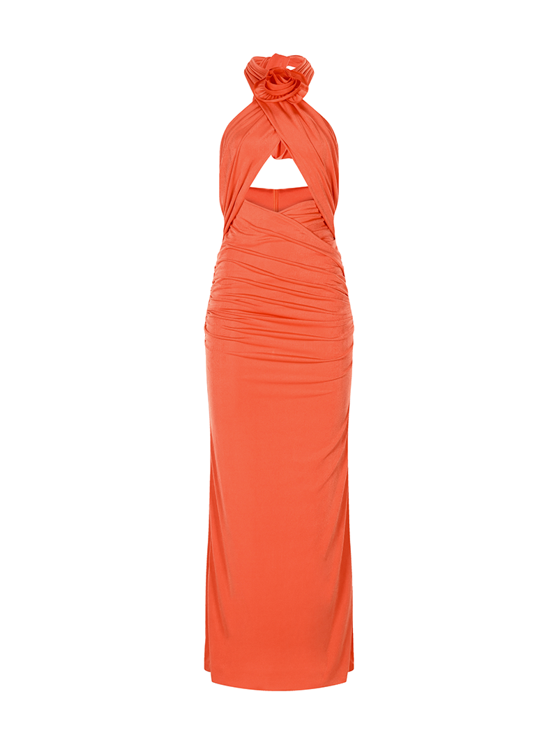 Lüks Kaliteli Elbise Modellerinden Mystical Orange Dress