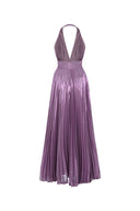 Glambils ürünlerinden Lüks Kaliteli Elbise Modellerinden Plise İpek Şifon Uzun Ebise