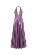 Glambils ürünlerinden Lüks Kaliteli Elbise Modellerinden Plise İpek Şifon Uzun Ebise