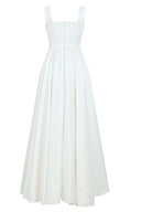 Glambils ürünlerinden Lüks Kaliteli Elbise Modellerinden İpek Saten Volanlu uzun elbise