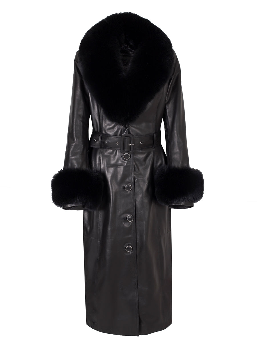 Kadın Dış Giyim Kürklü Kaban Black Fur Coat