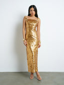 Gold Sleevles Dress