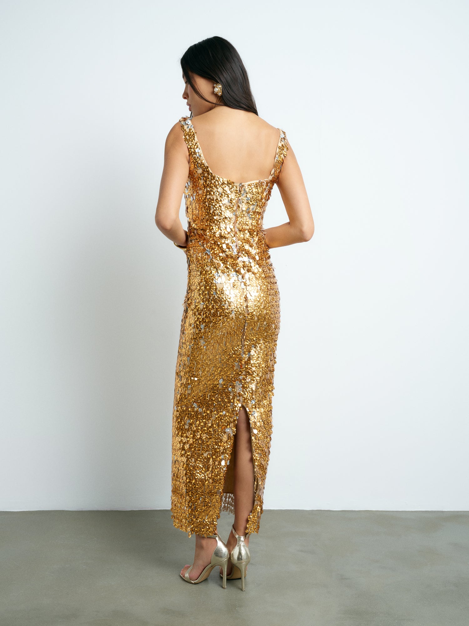 Gold Sleevles Dress