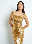 Gold Sleevles Dress