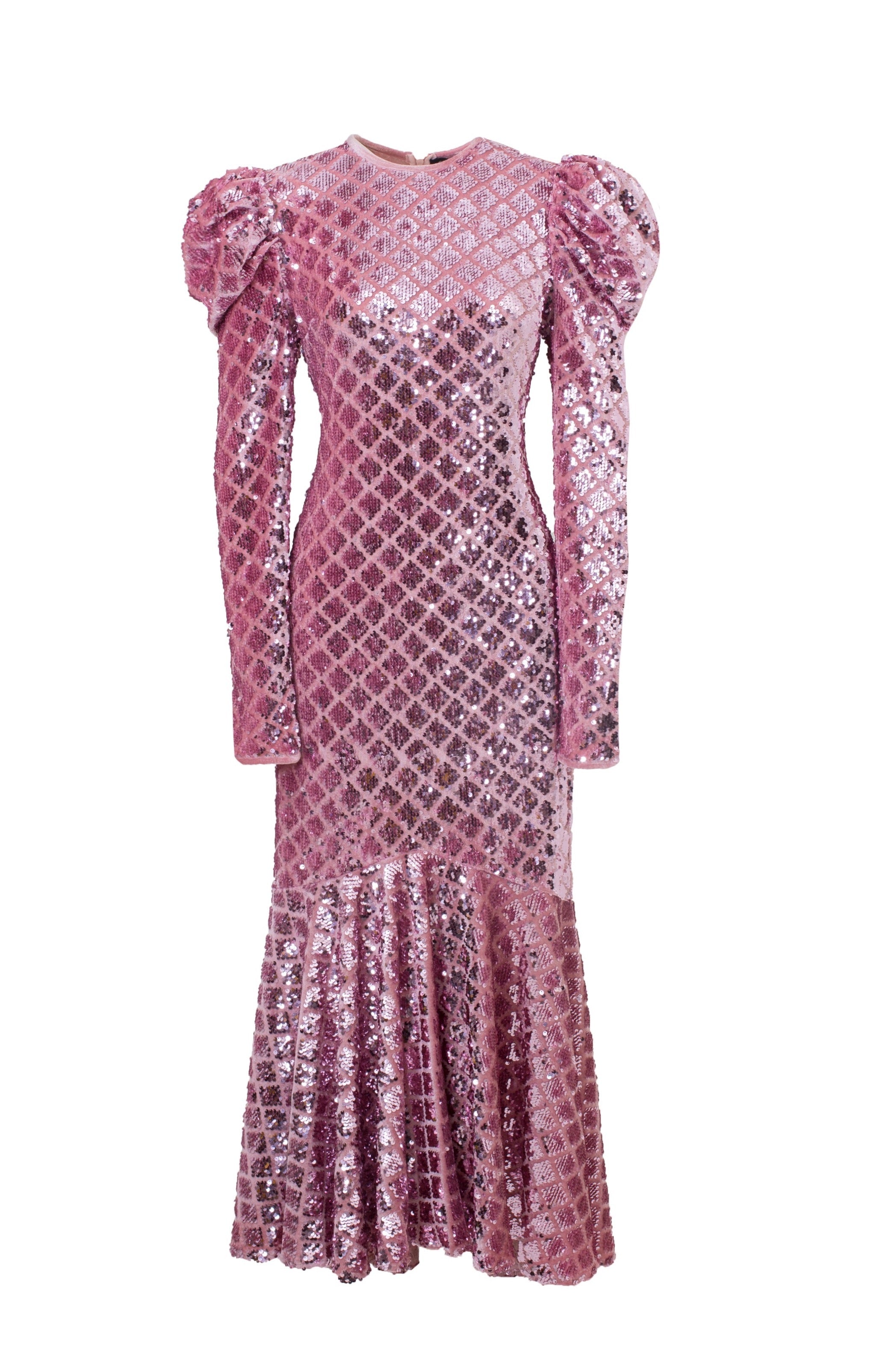Lüks Kaliteli Elbise Modellerinden Pink Glitter Dress