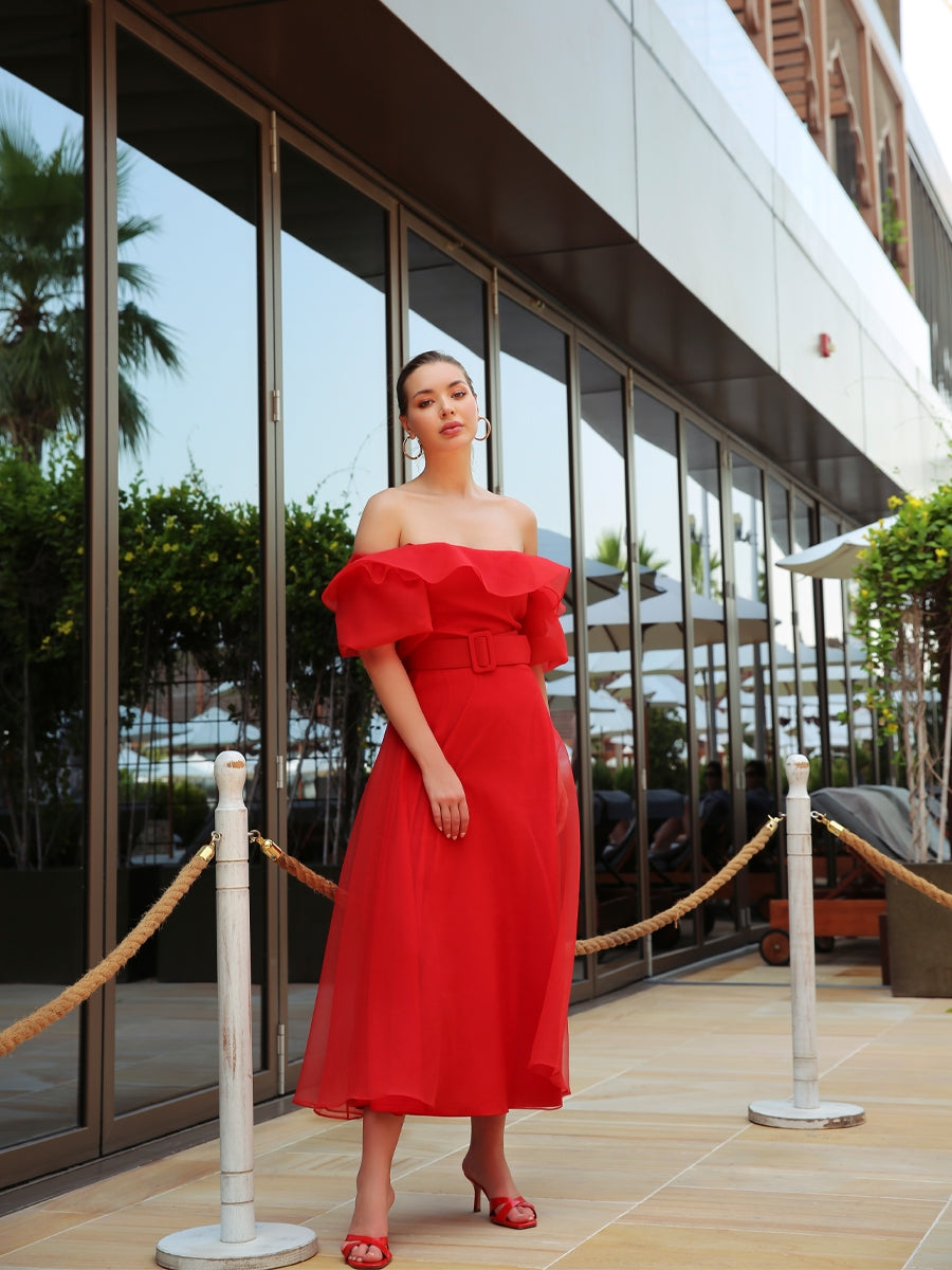 Lüks Kaliteli Elbise Modellerinden Red Fascinación Dress
