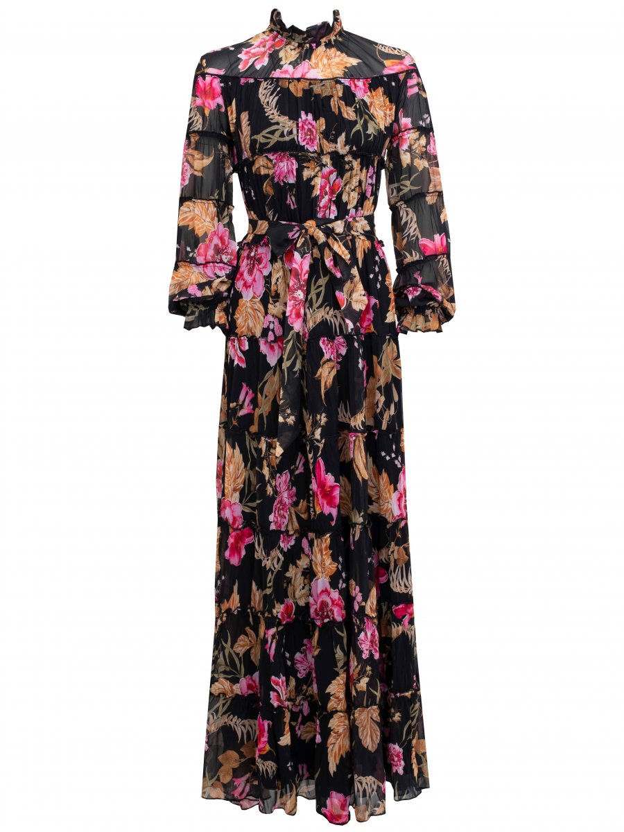 Lüks Kaliteli Elbise Modellerinden Tuana Flower Dress